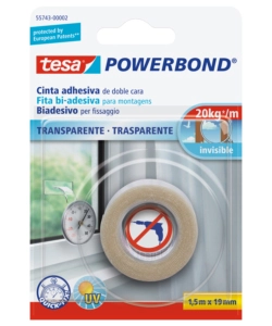 NASTRO BIADESIVO PER INTERNI, 1,50 MT X 19 MM - TESA